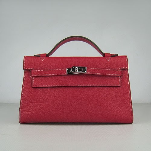 Hermes Handbags: Hermes Kelly 22 CM France Leather Handbag Red