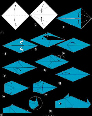 origami dolphin ~ easy make origami instructions for kids