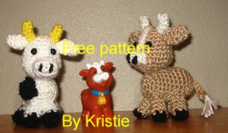 Free Beaded Safety Pin Pattern - Cow Design