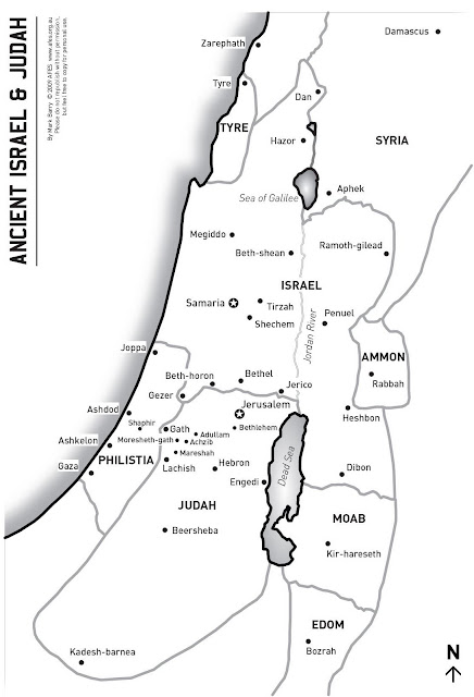 Map of Ancient Israel & Judah | Visual Theology white blank cd diagram 