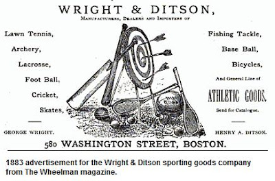 1883 ad for Wright & Ditson sporting goods