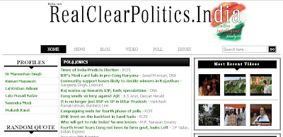 Real Clear Politics India Screenshot