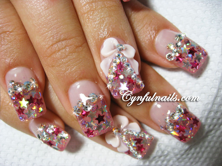 Nail Fashion: Bridal gel nails.