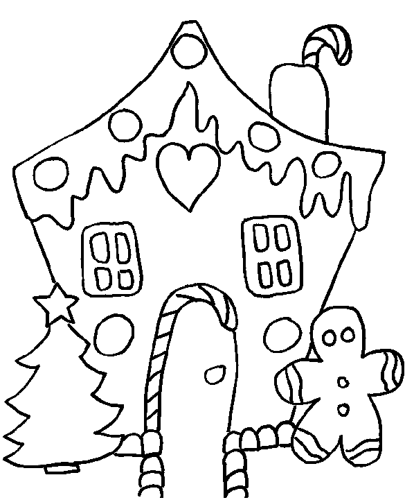 Christmas House Coloring Pages | Team colors
