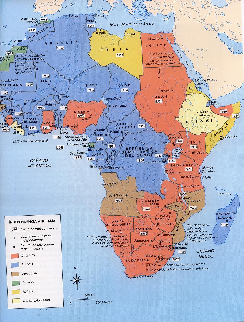 Mapa Mapa de la Colonización o Reparto de África [Scramble for Africa