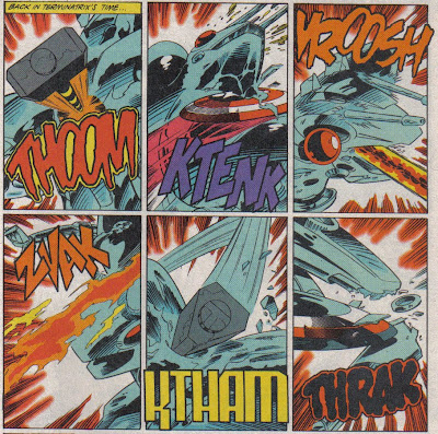 You can tell Thor's not bringing the heat, or his sound effect would cover four panels.