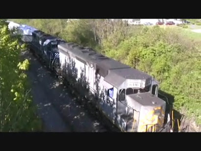 Pan Am Rail with 2 HLCX lease units passing through Falmouth