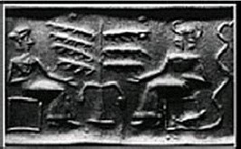 “cilindro della tentazione di Eva”, British Museum periodo post accadico 2200 a.C.