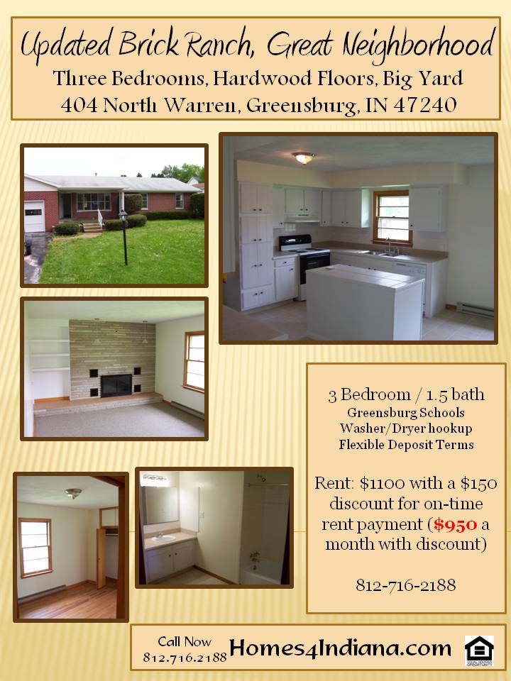 Homes4Indiana Houses and Apartments for Rent in Greensburg Indiana