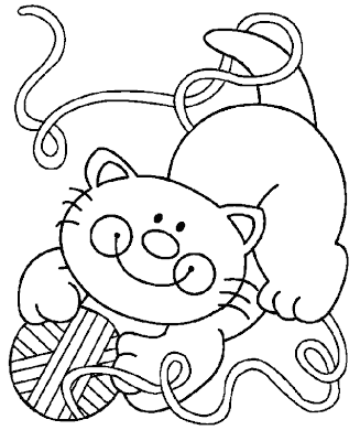 Dibujos Para Colorear Dibujos Para Colorear Gato Con Obillo De Lana