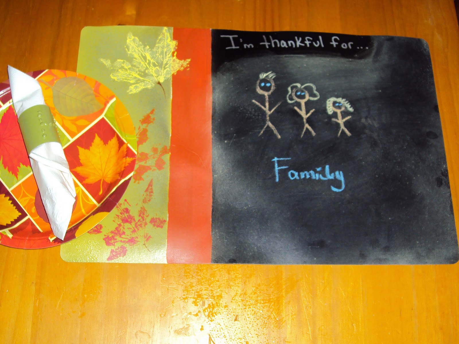 Downtime. Upcycle. Upcycled Thanksgiving Chalkboard Placemats