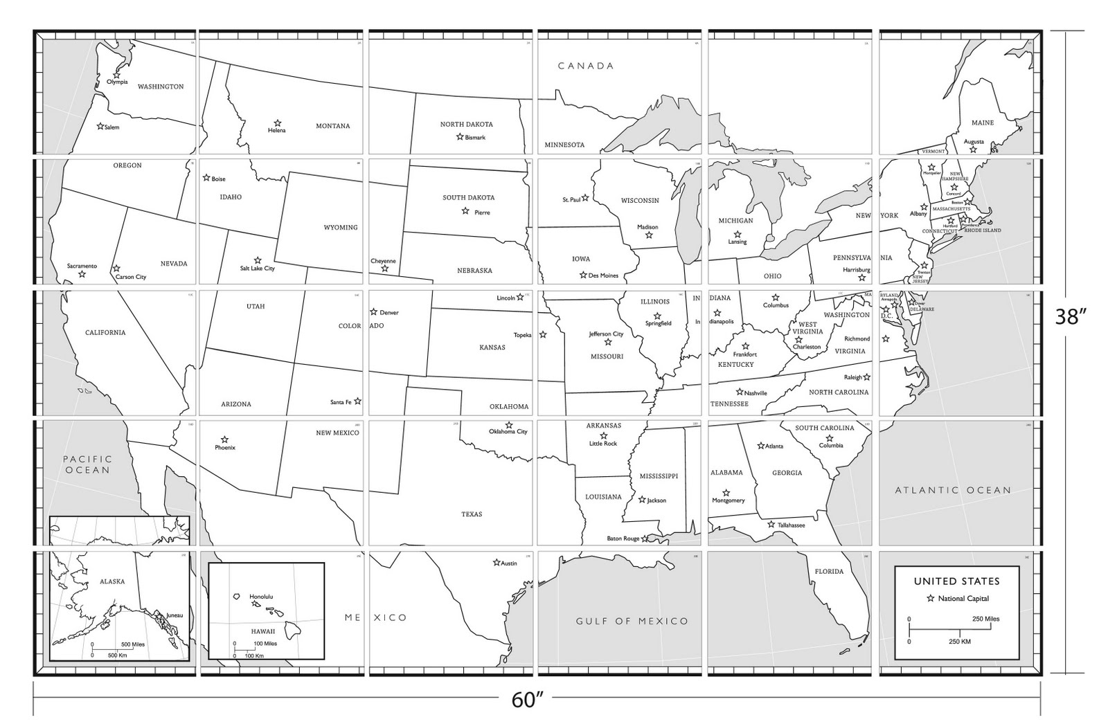 US Map Mural Diagram - Art Projects for Kids