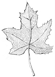 leaf line drawing fall leaves pattern projects