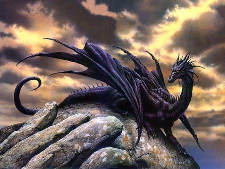 Black Dragon in Wicked Sky