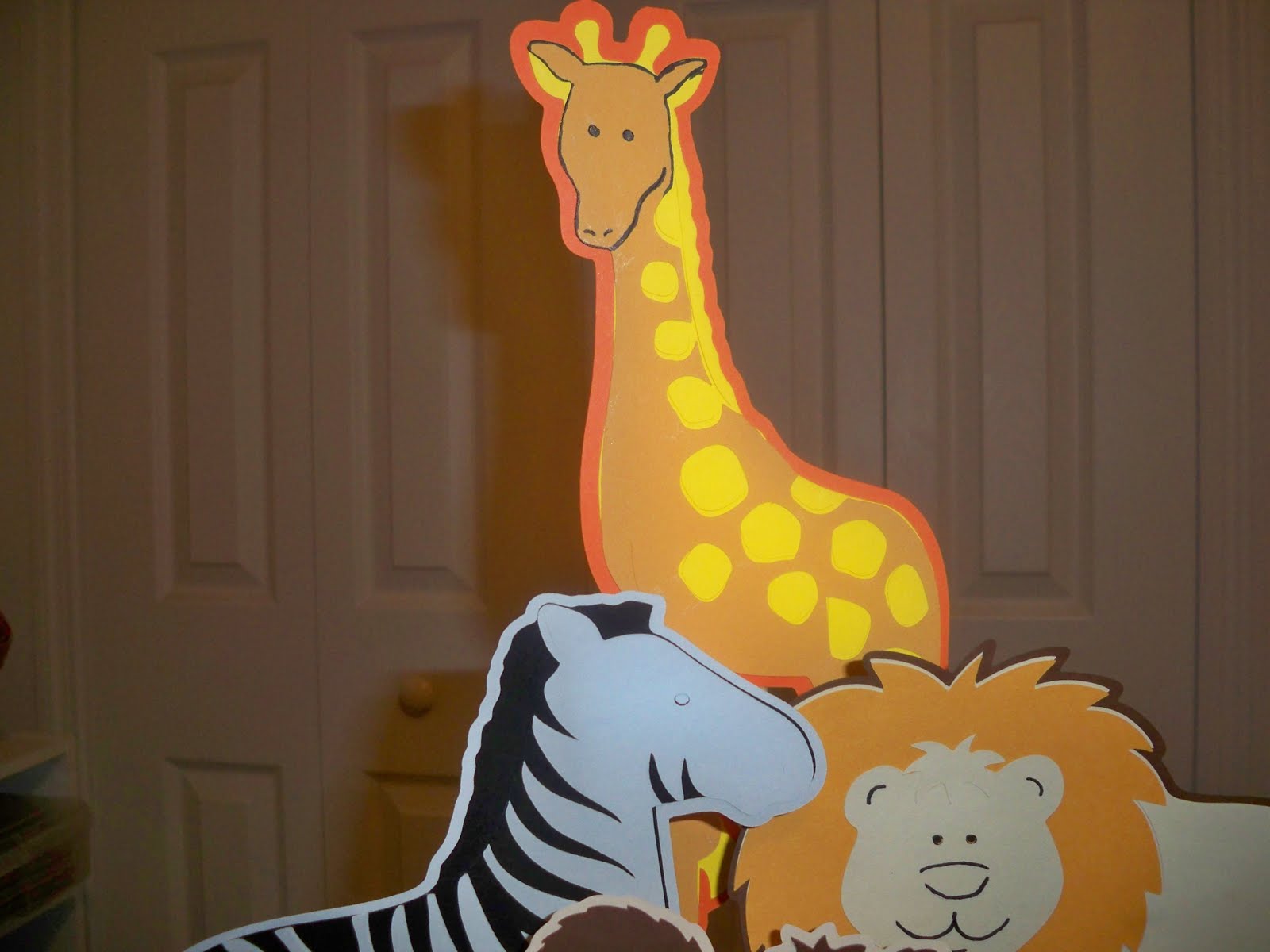 Zoo Animal Baby Shower Centerpieces - 6 Piece Set With Rainbow & Animal Cutouts, Gender Neutral - View #14