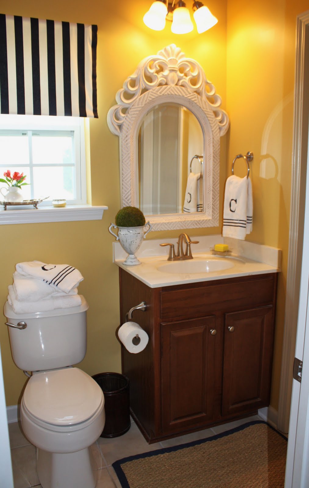 Guest Post Emily's Yellow & Black Bathroom Update Brooklyn Limestone