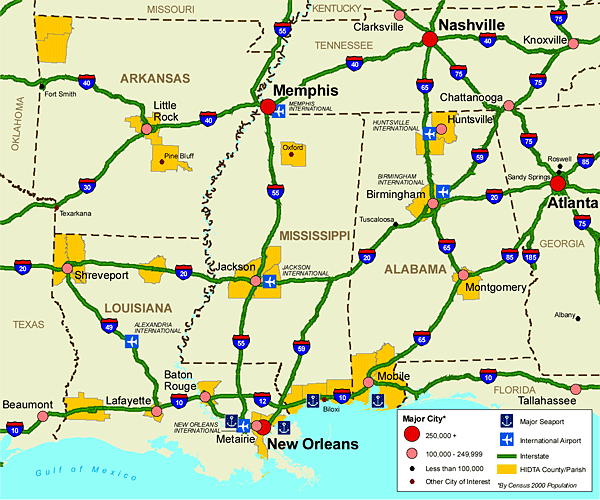 I 10 Highway Map