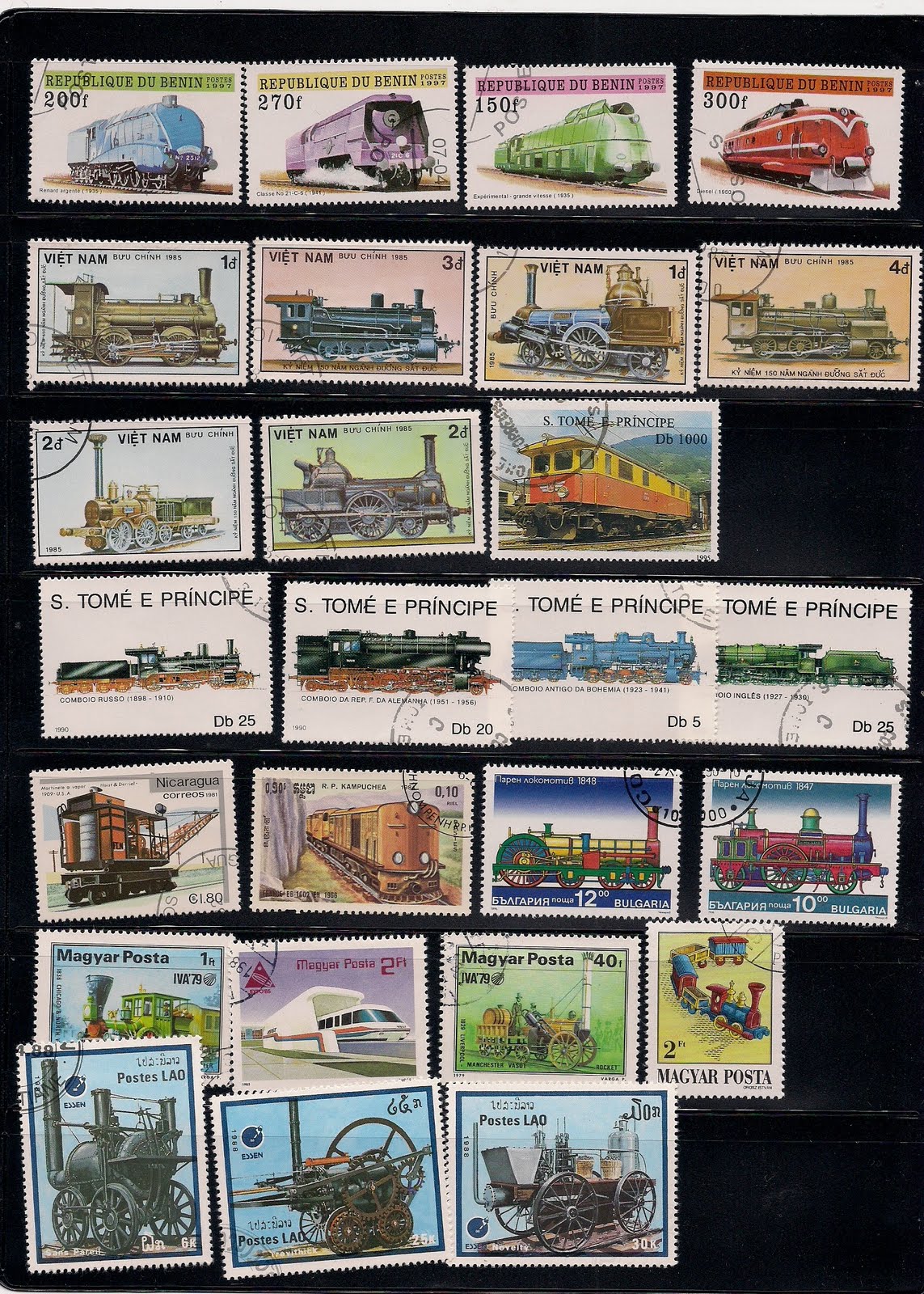 Philately Stamps STAMP PACKET of 100 Railway Stamps