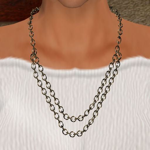 Double Platinum Link Necklace