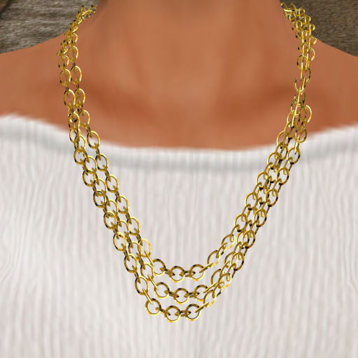 Gold Triple Link Necklace