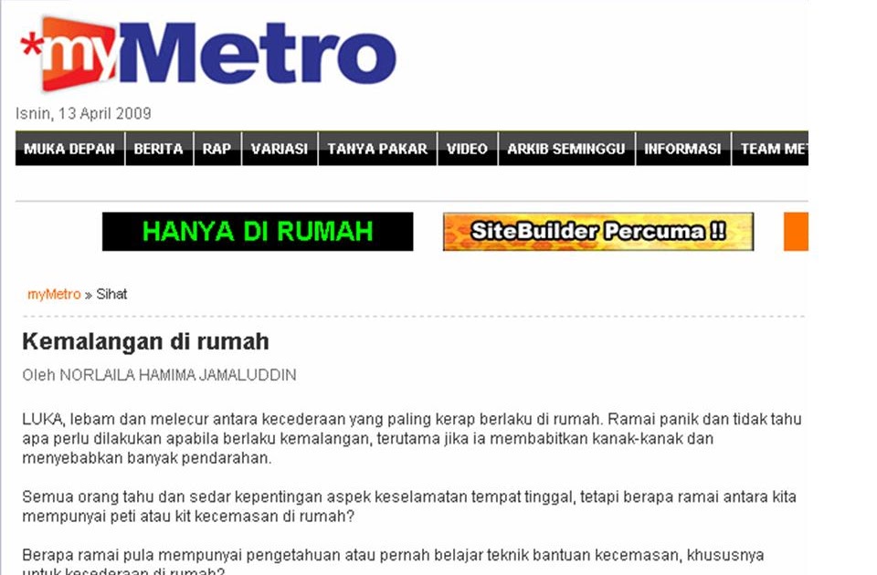 Osh The Journey Kemalangan Di Rumah