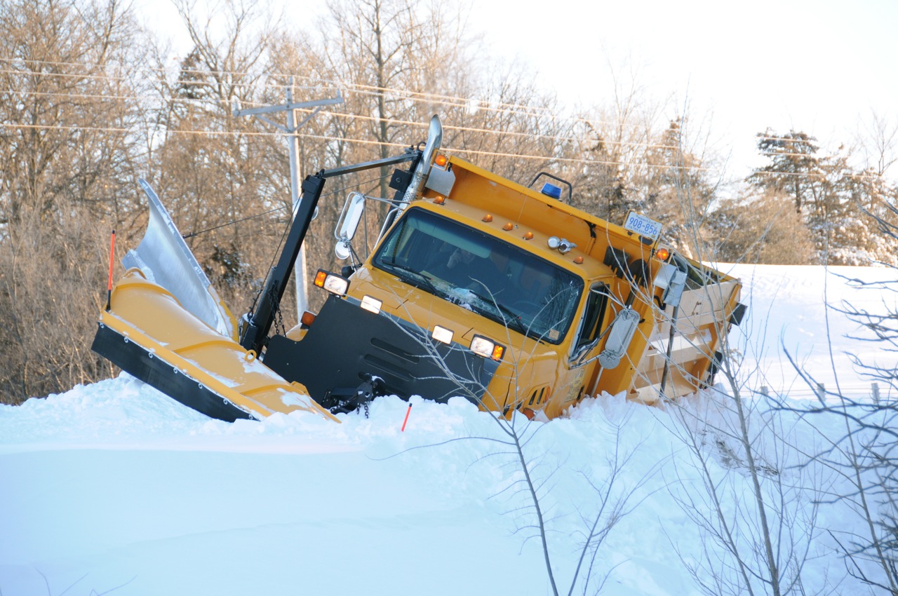 Free Press Photo News One Stuck County Plow Truck!