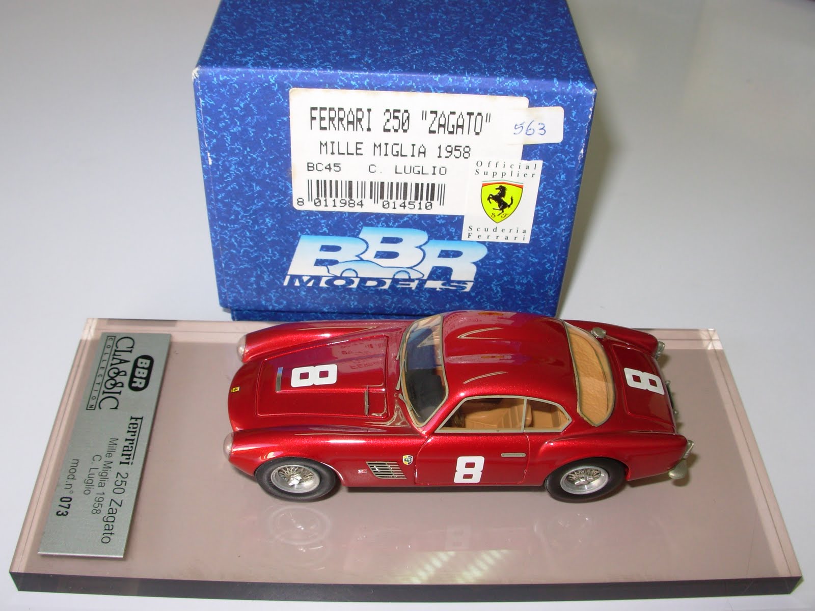 Miniature BBR Ferrari 250 GTE – 1959 – Argent – Échelle 1/43 (Enzo Ferrari, Occasion)
