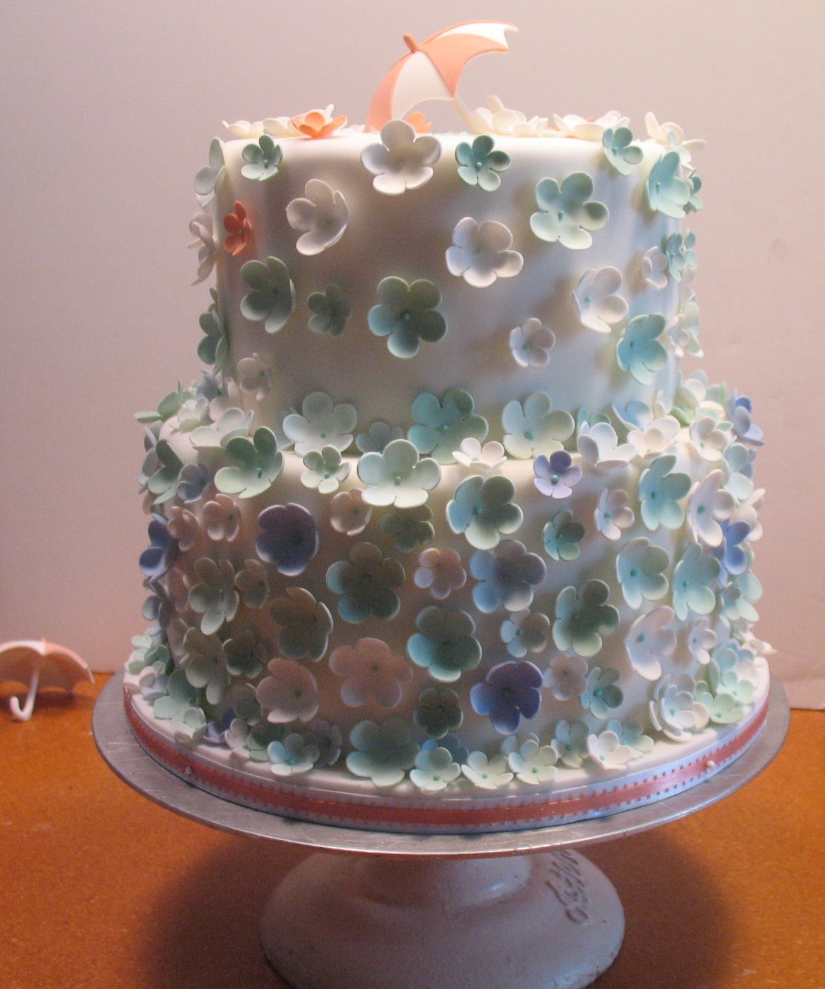 Baked Ideas A simple bridal shower cake, colors to match the decor