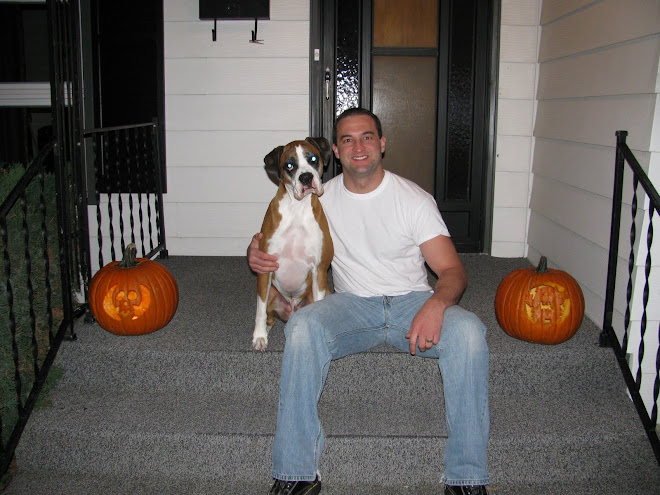 Dad, Bosco and the pumpkins
