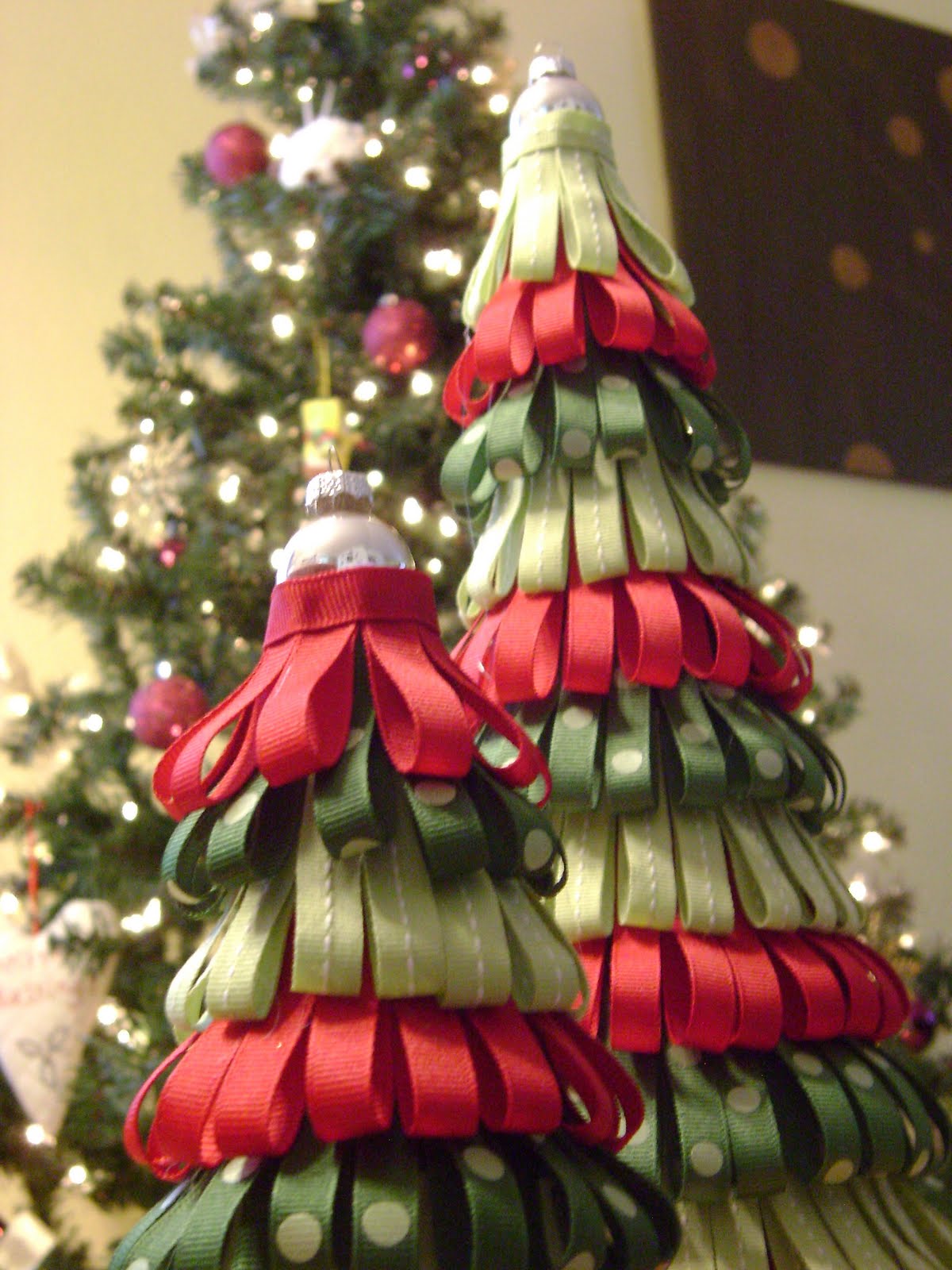 tree ribbon crafts trees centerpiece diy decorations holiday blenda paper