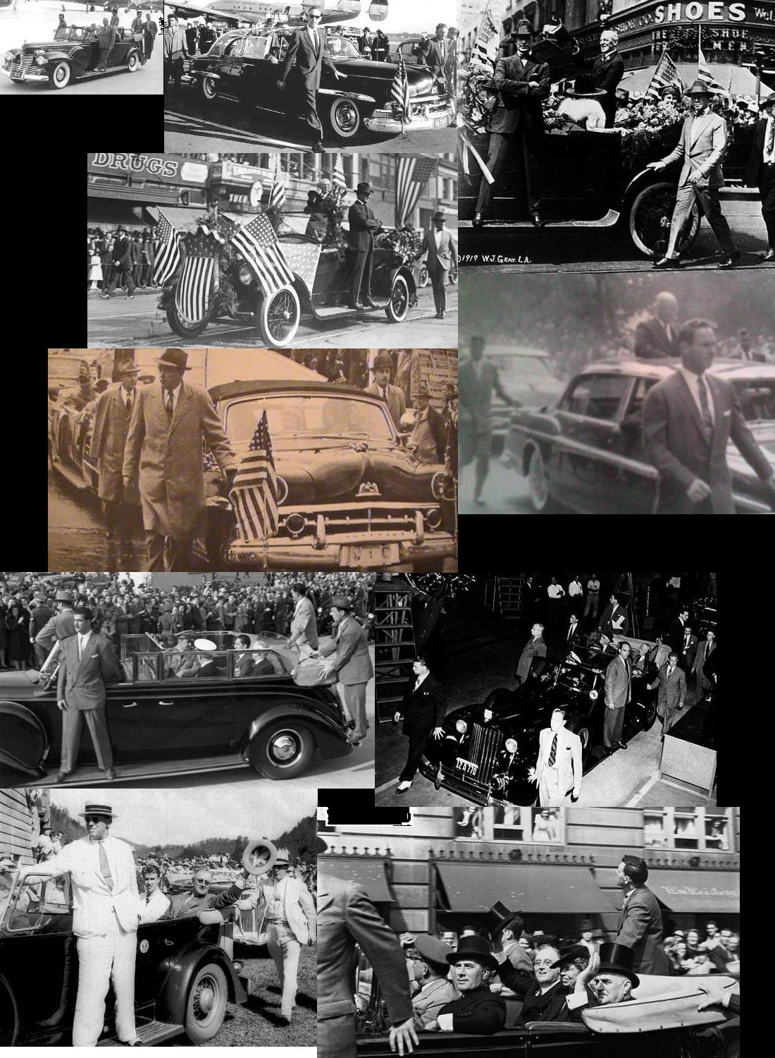 Agents on/ near limo, Wilson-Ike era: even MORE obtrusive than during JFK era! They didn't mind