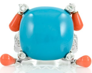  Jessie's Turquoise CZ Cocktail Ring