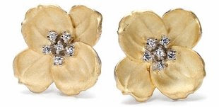 Gold Tone Flower Earrings