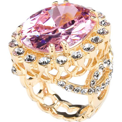 Pink Hued CZ Cocktail Ring Pictures