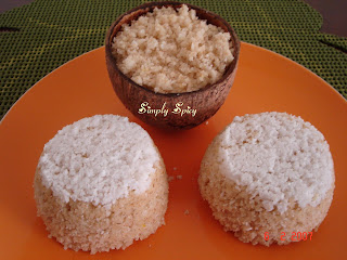 Puttu - Steamed Rice Cake In Coconut Shell