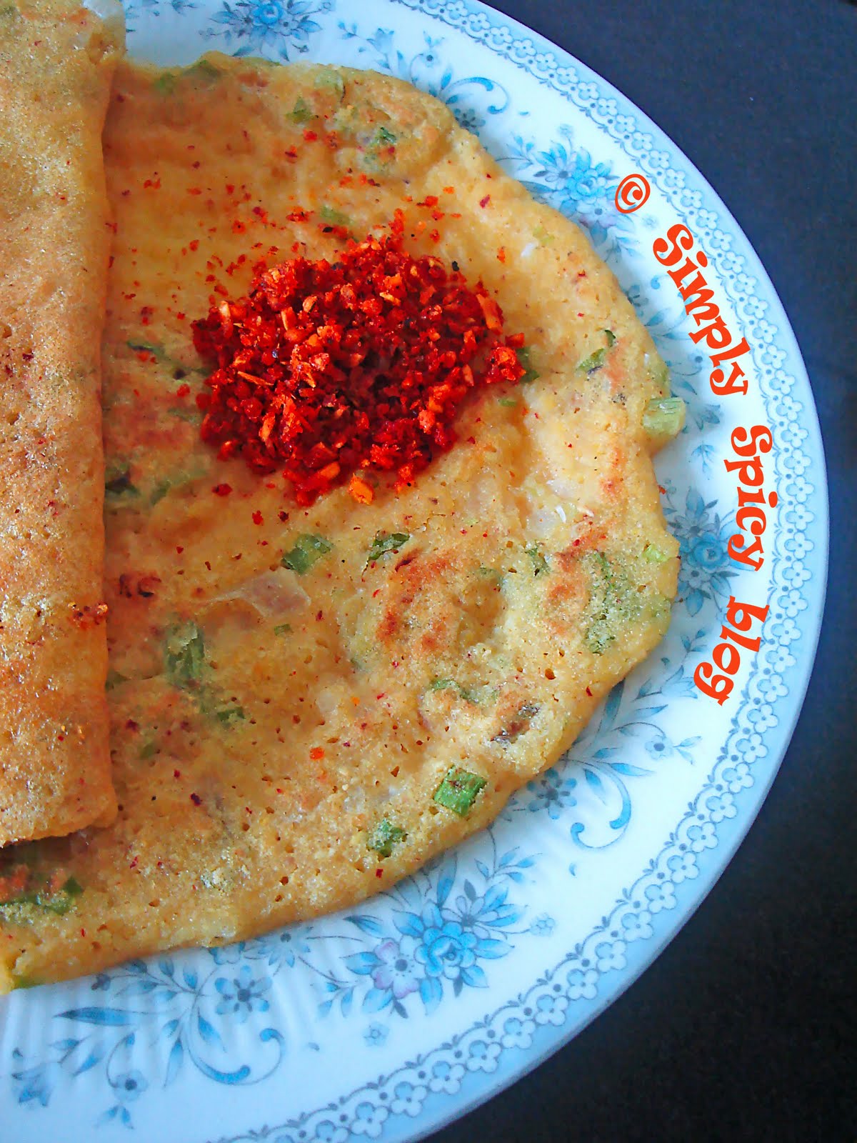 Simply Spicy Spring Onion Dosa