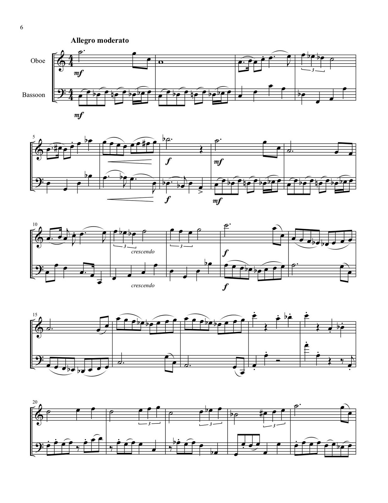 Elaine Fine's Thematic Catalog Duo for Oboe and Bassoon