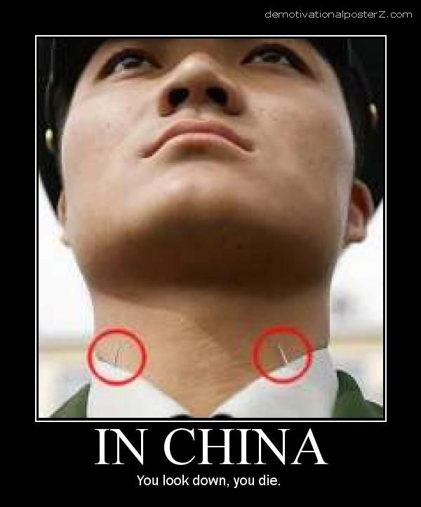 in china you look down you die