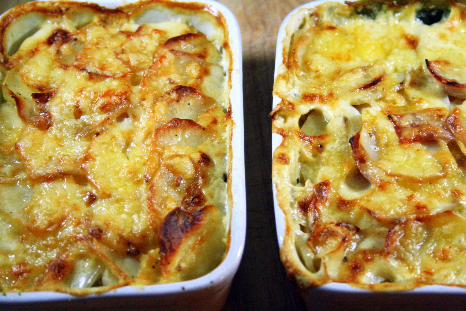 Senses in the kitchen Potato & leek gratin (+ ham version) & review