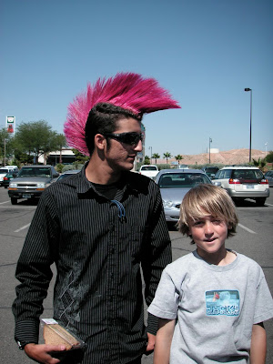 making a mohawk, pink mohawk