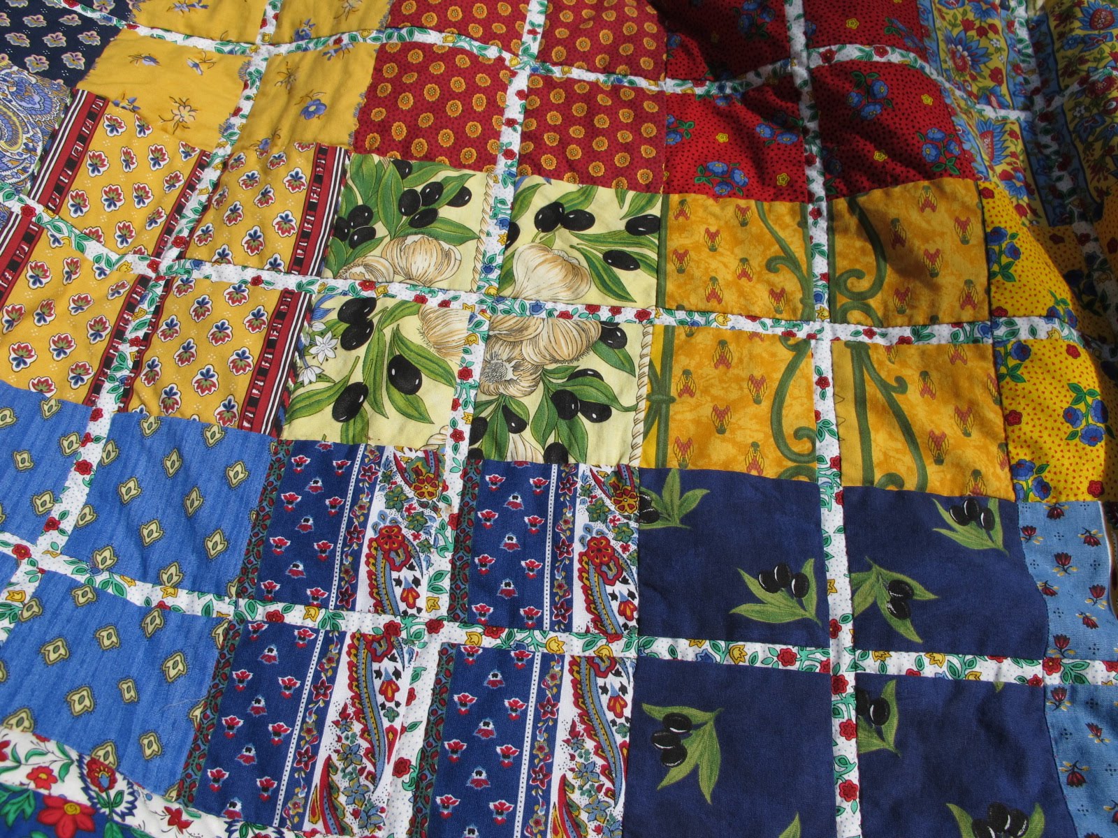 Denice's Day Shadows and paella and Provence quilt
