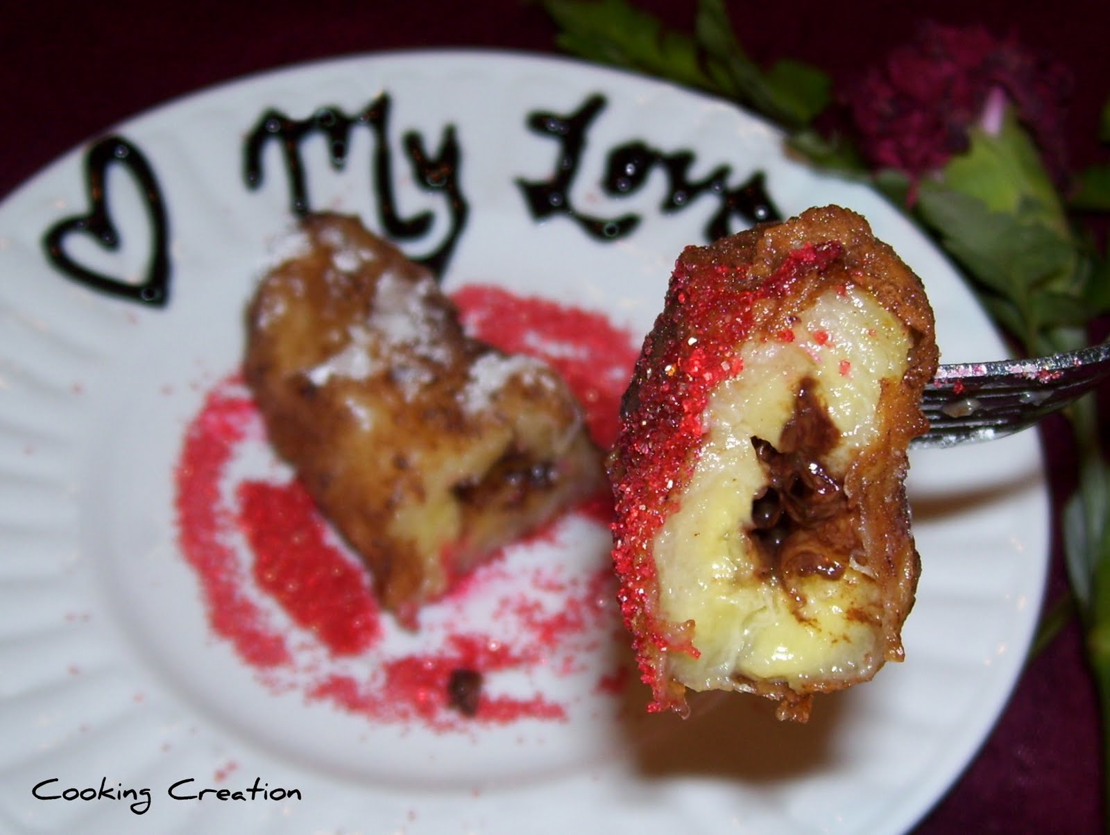 Cooking Creation ChocolateFilled, DeepFried Bananas