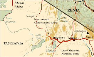 Ngorongoro Crater Tanzania Map