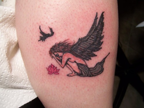 Small Angel Tattoo on Back - wide 7