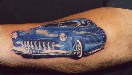 Car tattoos are commonly seen on the outer forearm, followed by the ...