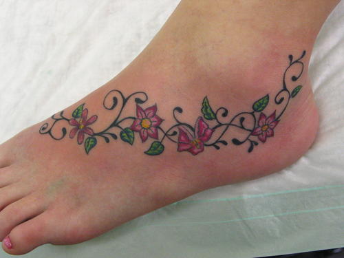 Small star tattoos for girls on foot