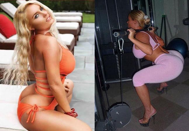 Nicole Coco Austin before and after butt implants surgery. 