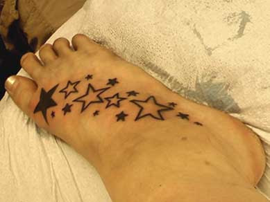 Youth Tattoos: Star Foot Tattoo Ideas
