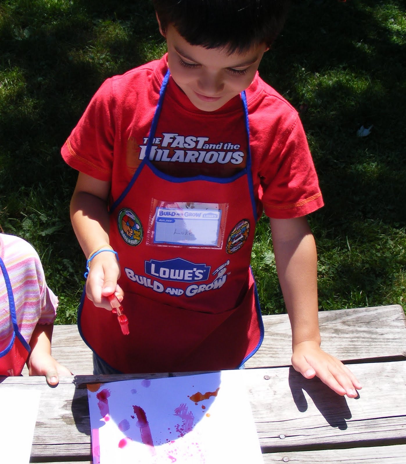 Ten kids and a Dog: Toothbrush splatter painting