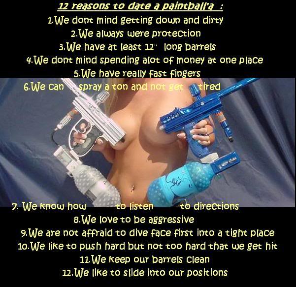 12 REASON TO DATE A PAINTBALLA